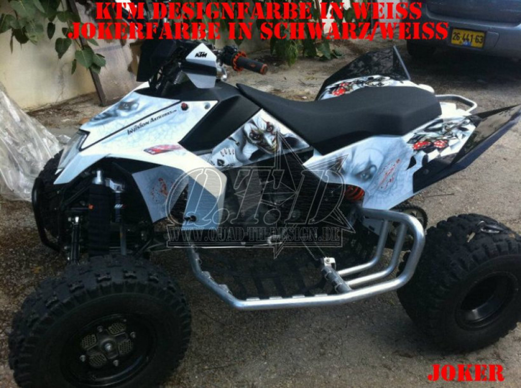 Joker Background White, Joker color Black-White for KTM Quad SX/XC 450/505/525